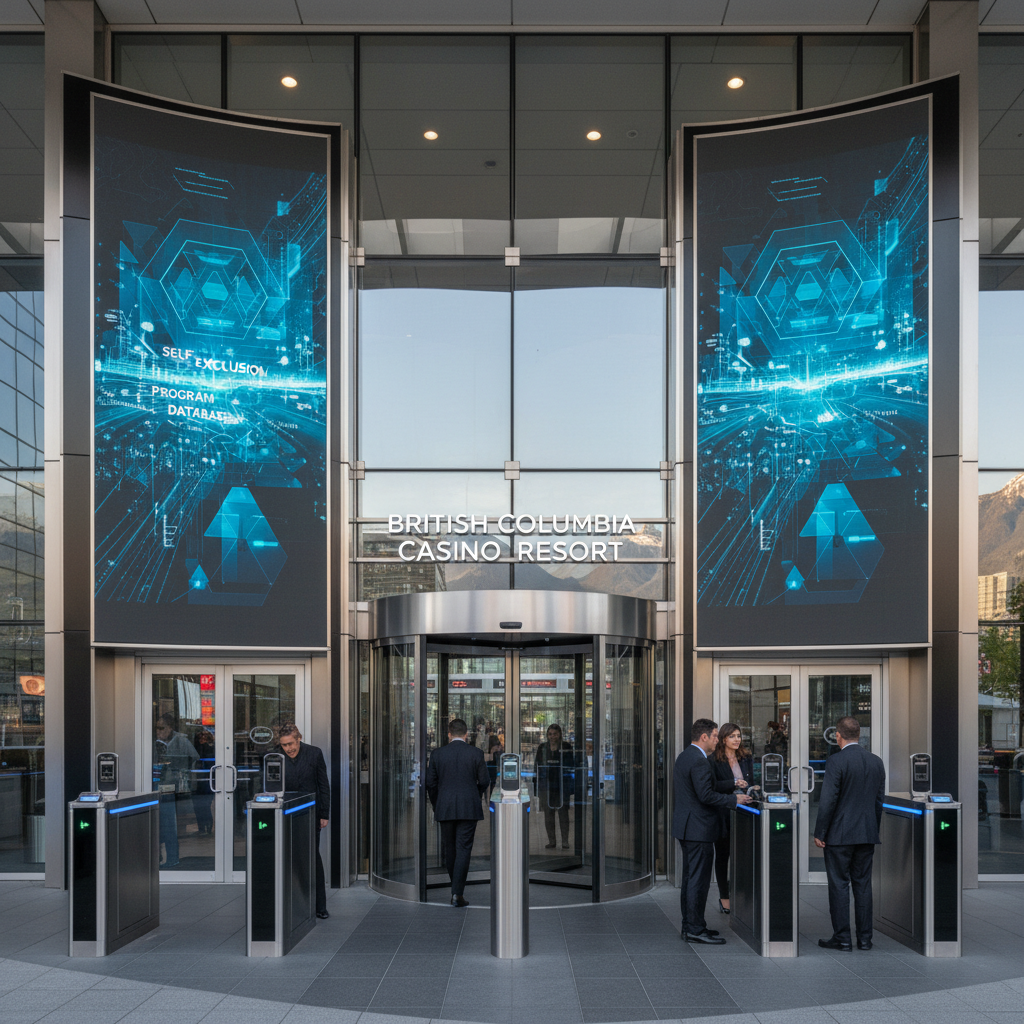 Casino entrance with modern security systems